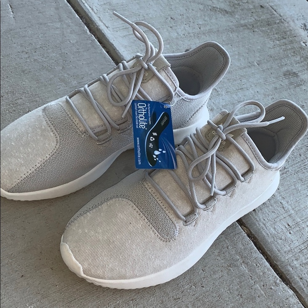 Light gray adidas shoes